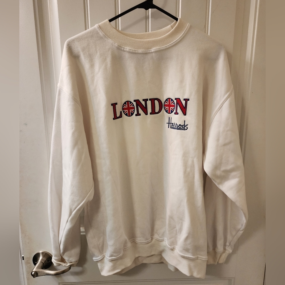 Harrods London Knightsbridge Sweatshirt Union Jack Size M